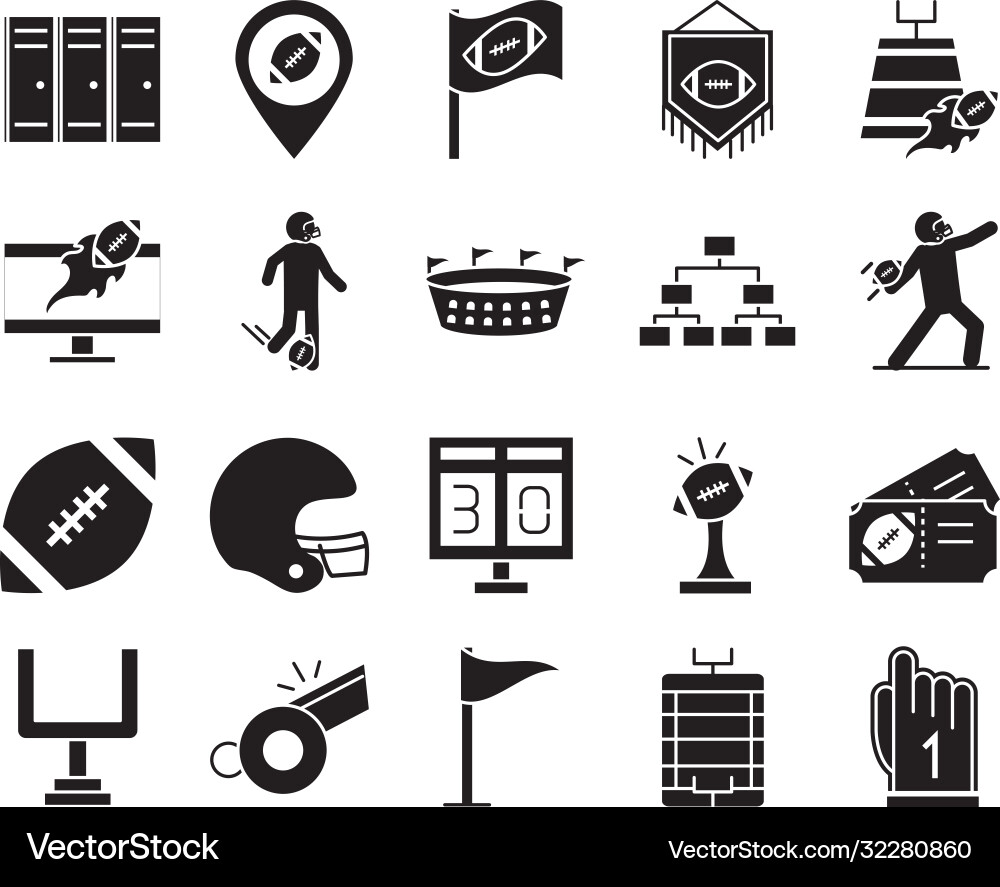American Football Icons vector image