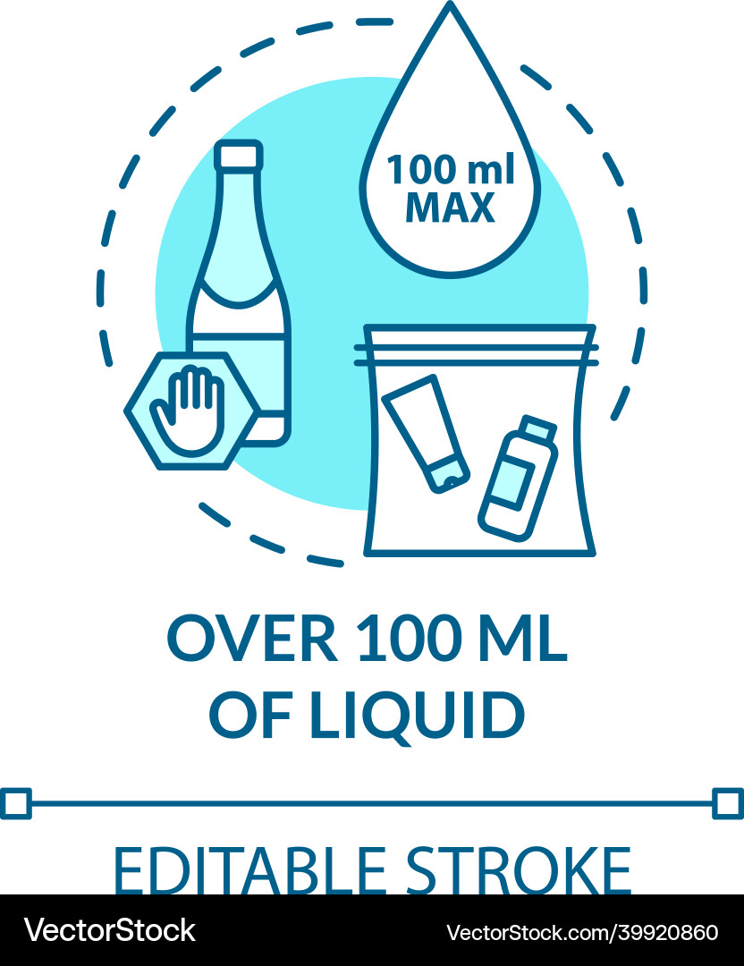 Über 100 ml flüssiges Konzept Icon Flugzeug Über 100 ml flüssiges Konzept Icon Flugzeug vektorbild