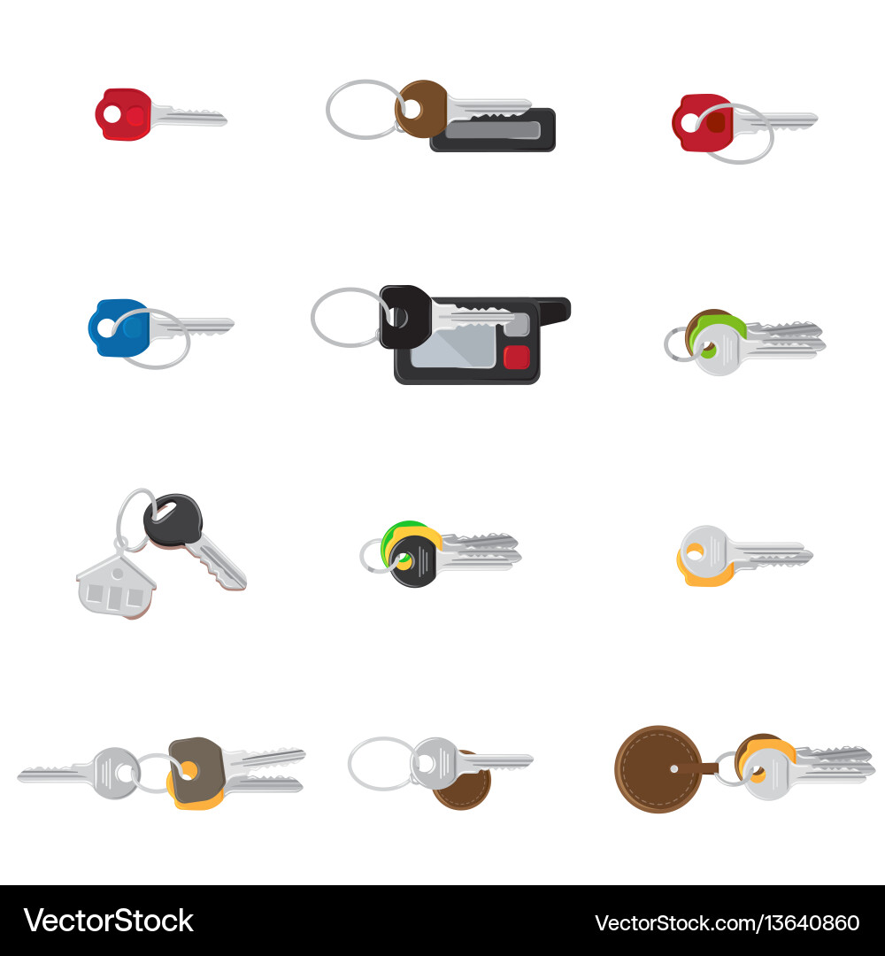 Big keys set twelve different collection Big keys set twelve different collection vector image