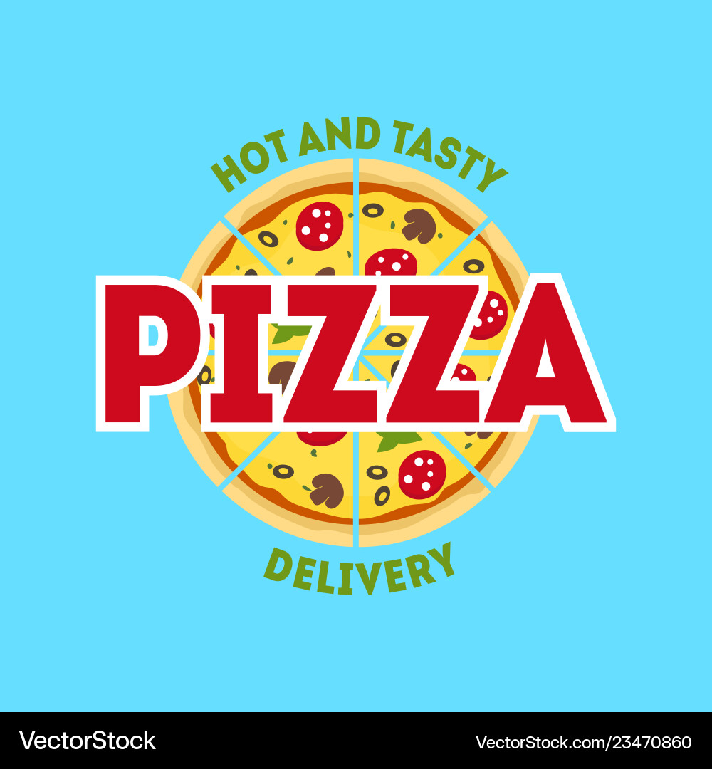 Cartoon Pizzeria Zeichen Farbkarte Poster Cartoon Pizzeria Zeichen Farbkarte Poster vektorbild