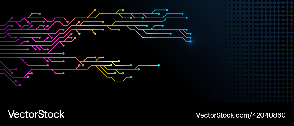 Circuit gradient banner with dark background Vector Image