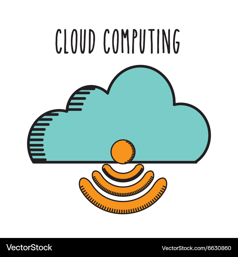 Cloud computing design vector image