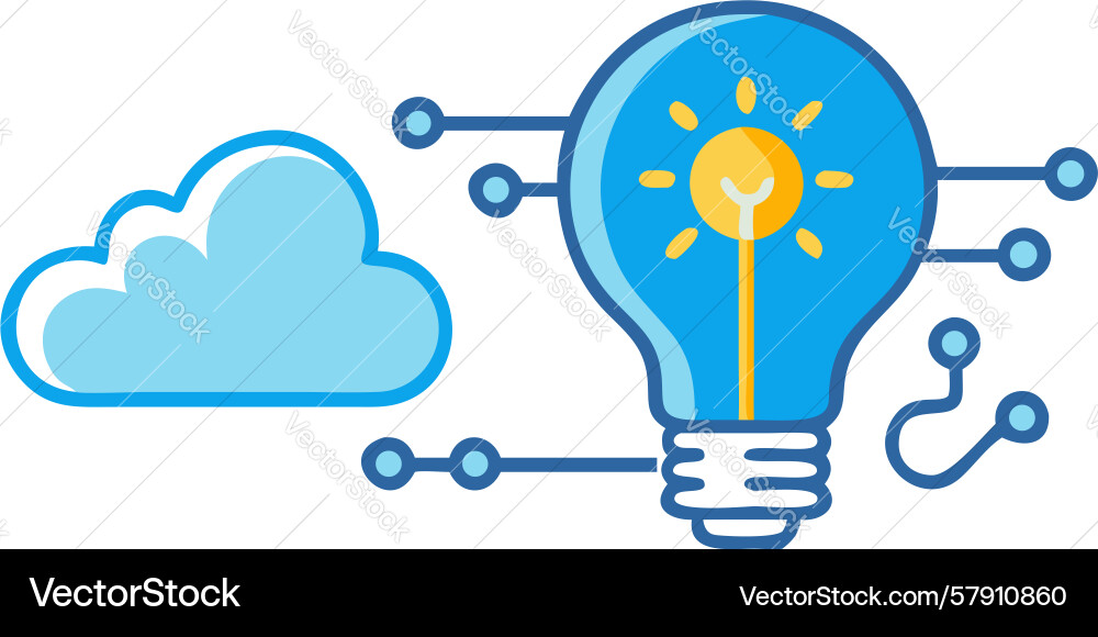 Cloud network connection remote work data Vector Image
