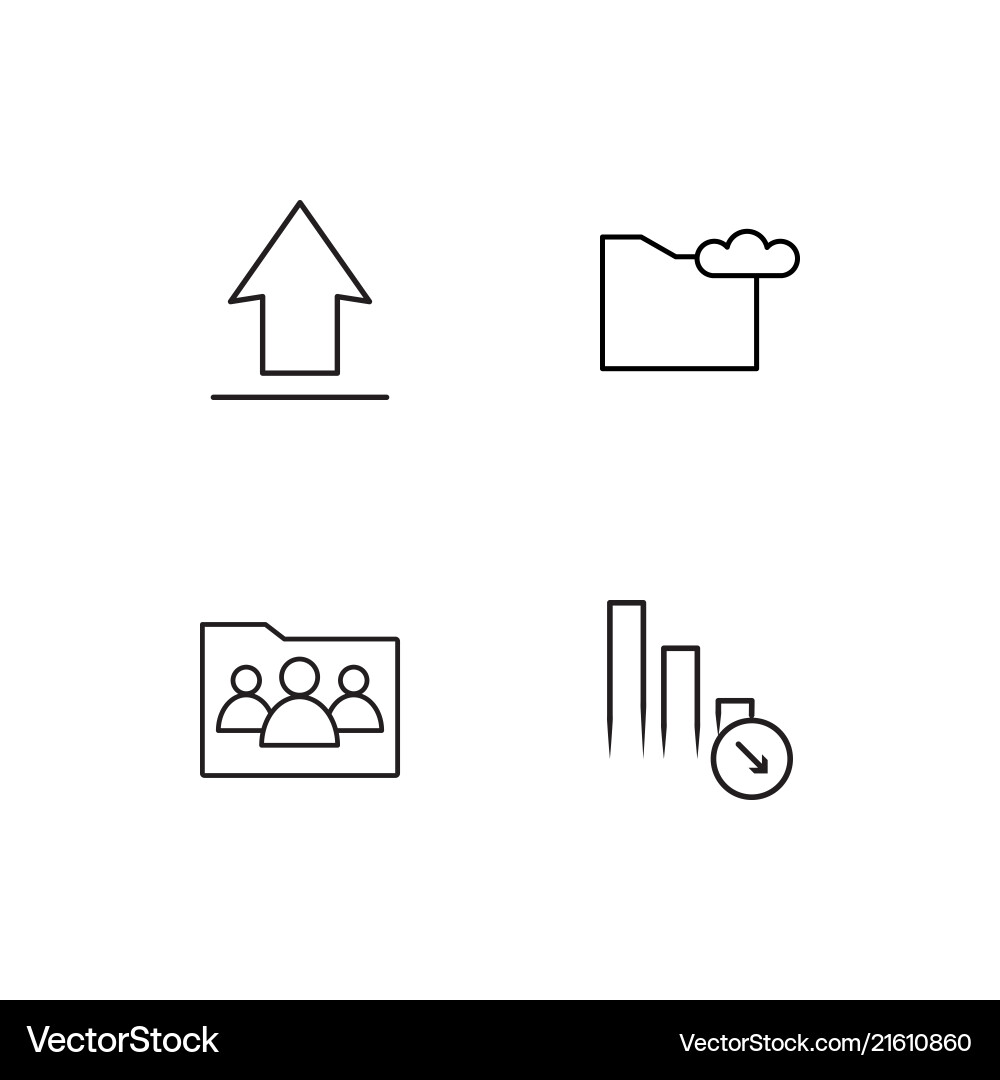 Data analytics linear icons set simple outline vector image