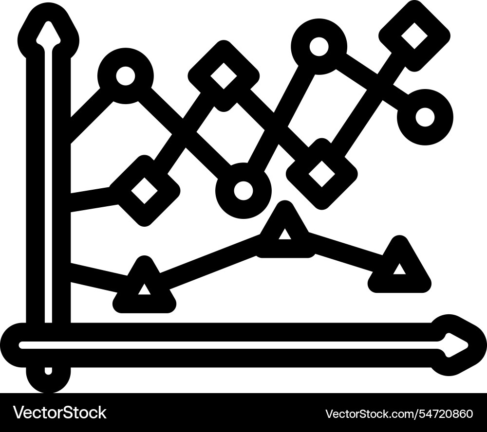 Datenpunkte Diagramm Maschine Lernzeile Symbol Datenpunkte Diagramm Maschine Lernzeile Symbol vektorbild