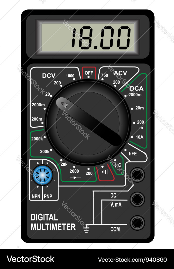 Digital Multimeter Display vector image