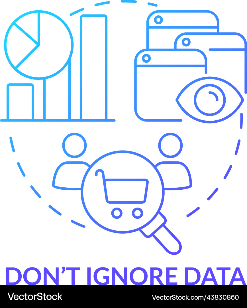 Do not ignore data blue gradient concept icon Do not ignore data blue gradient concept icon vector image