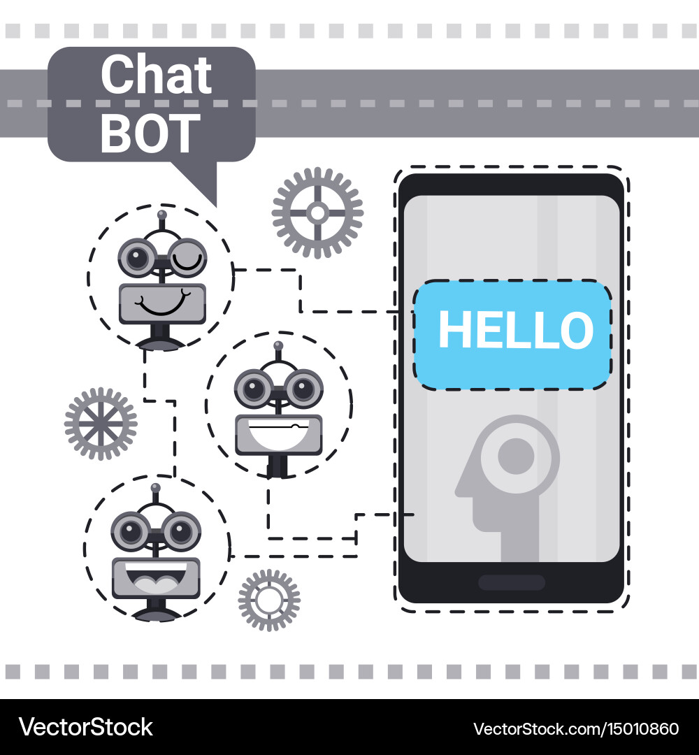 Free chat bot robot virtual assistance element vector image