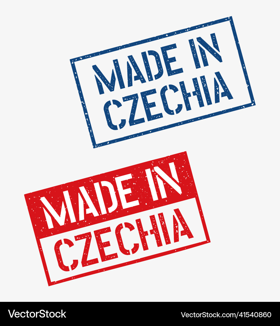 Made in czech republic stamp set czechia product vector image