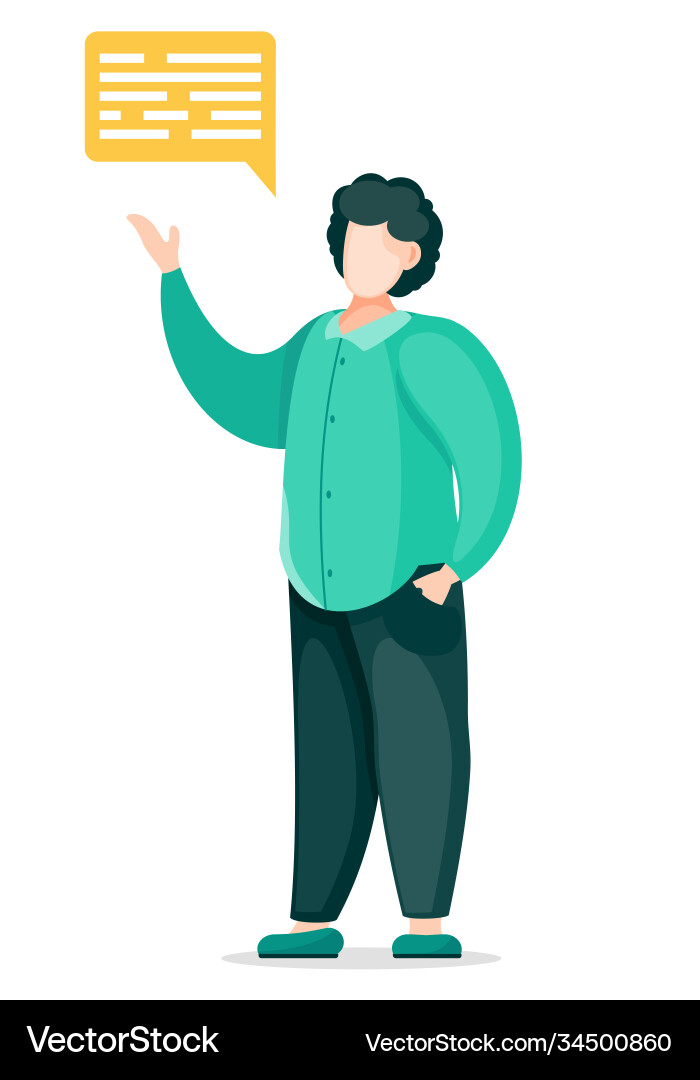 Man talking with someone speech or dialog cloud Vector Image