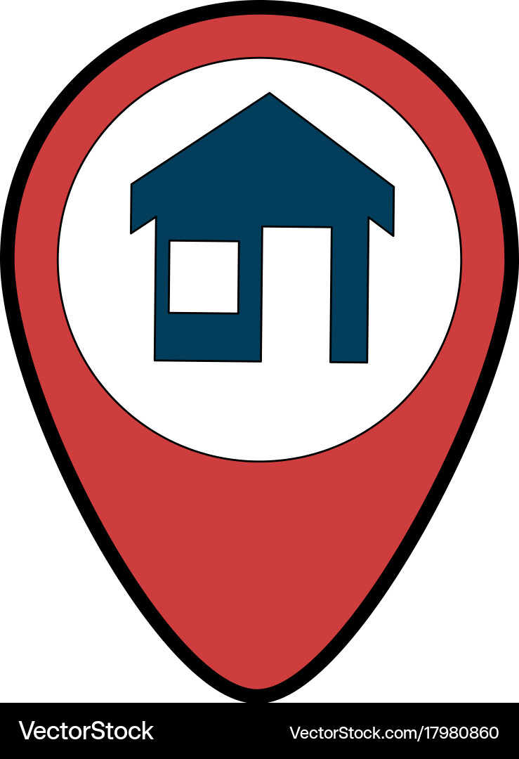 Pointer location with house Vector Image