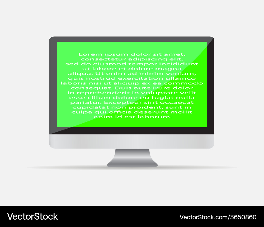 Realistic blank computer monitor icon display vector image