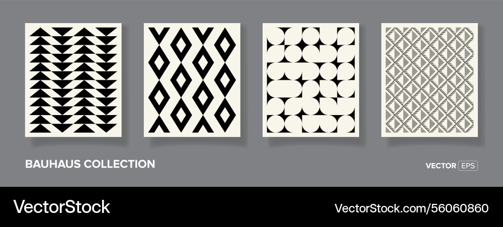 Set of 4 minimal vintage 20s geometric design Vector Image