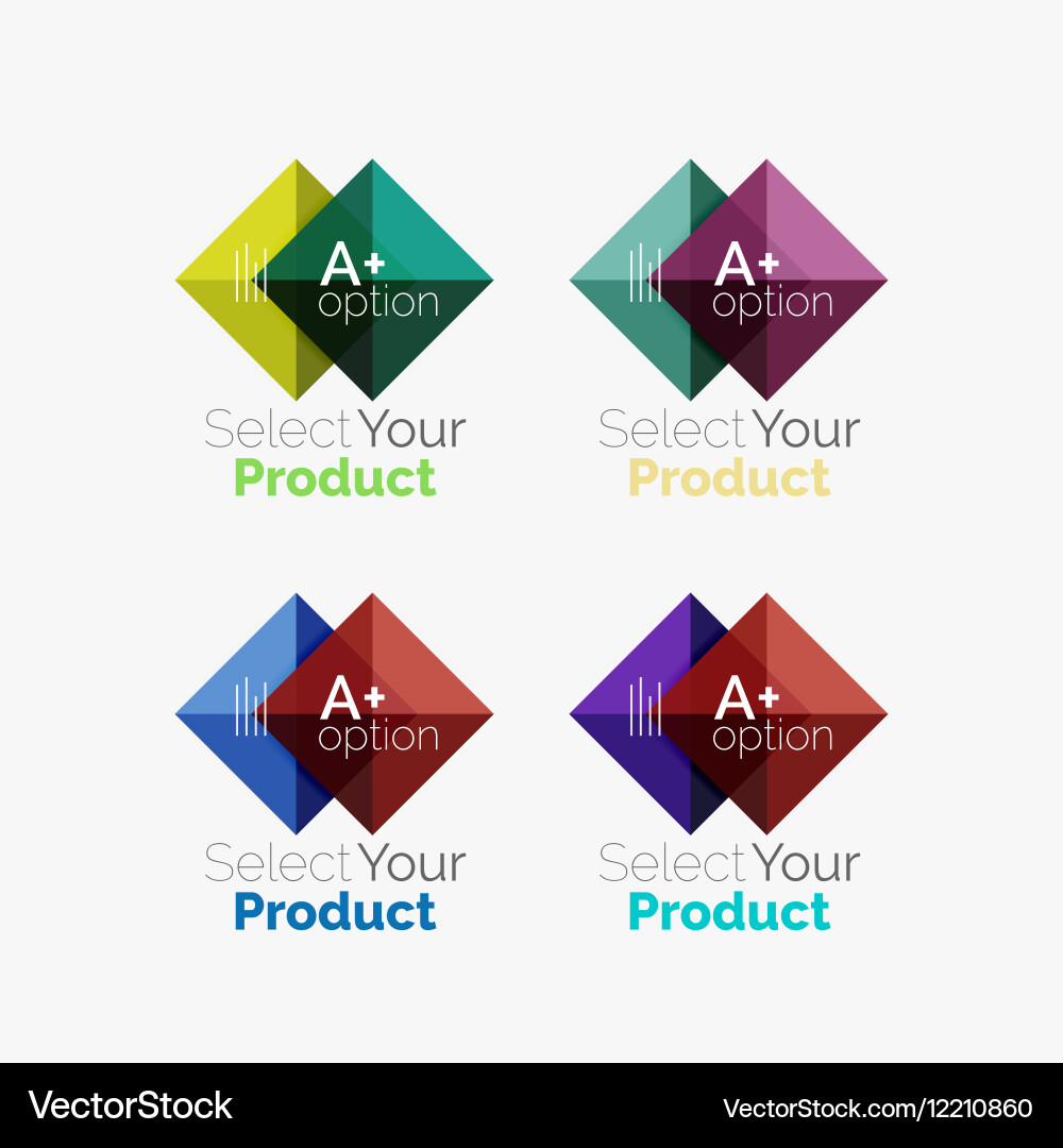 Set of abstract square interface menu navigation Vector Image