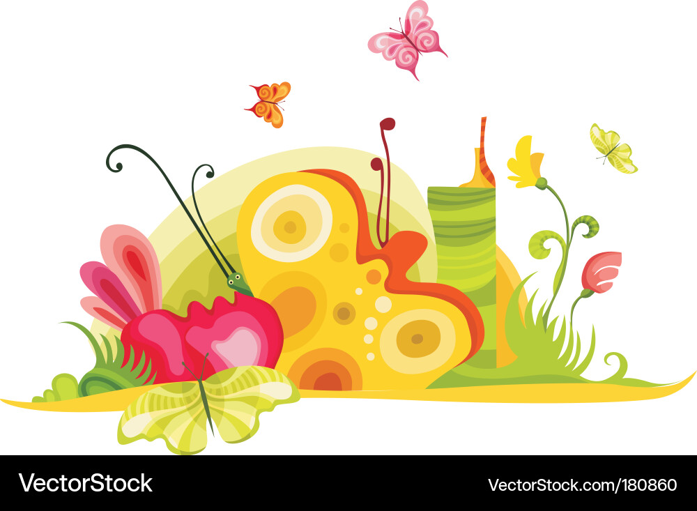 Spring Floral Card Vector Image