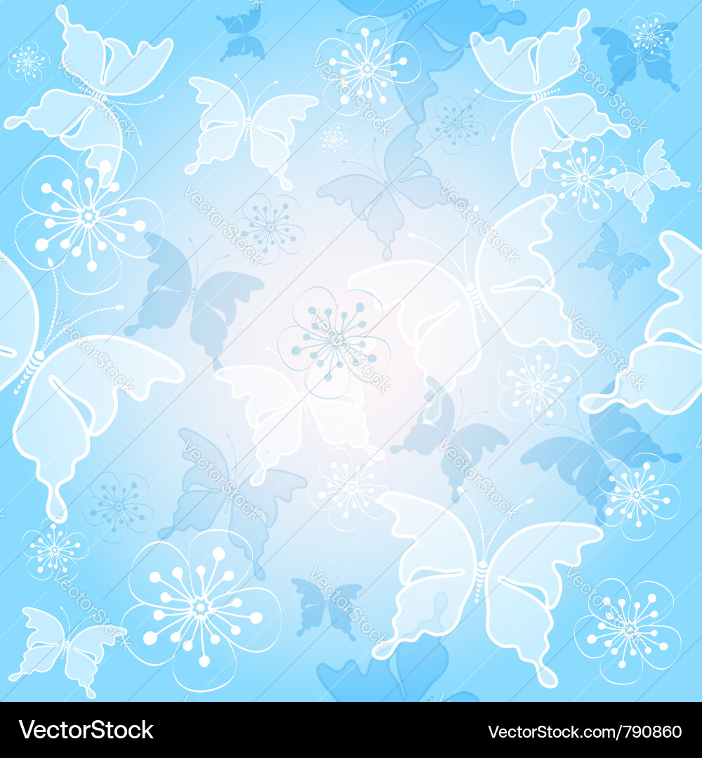 Spring gentle blue pattern Vector Image