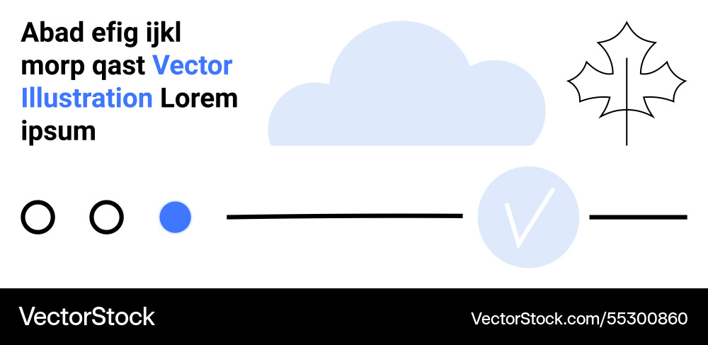 Text block with cloud circles line leaf check vector image