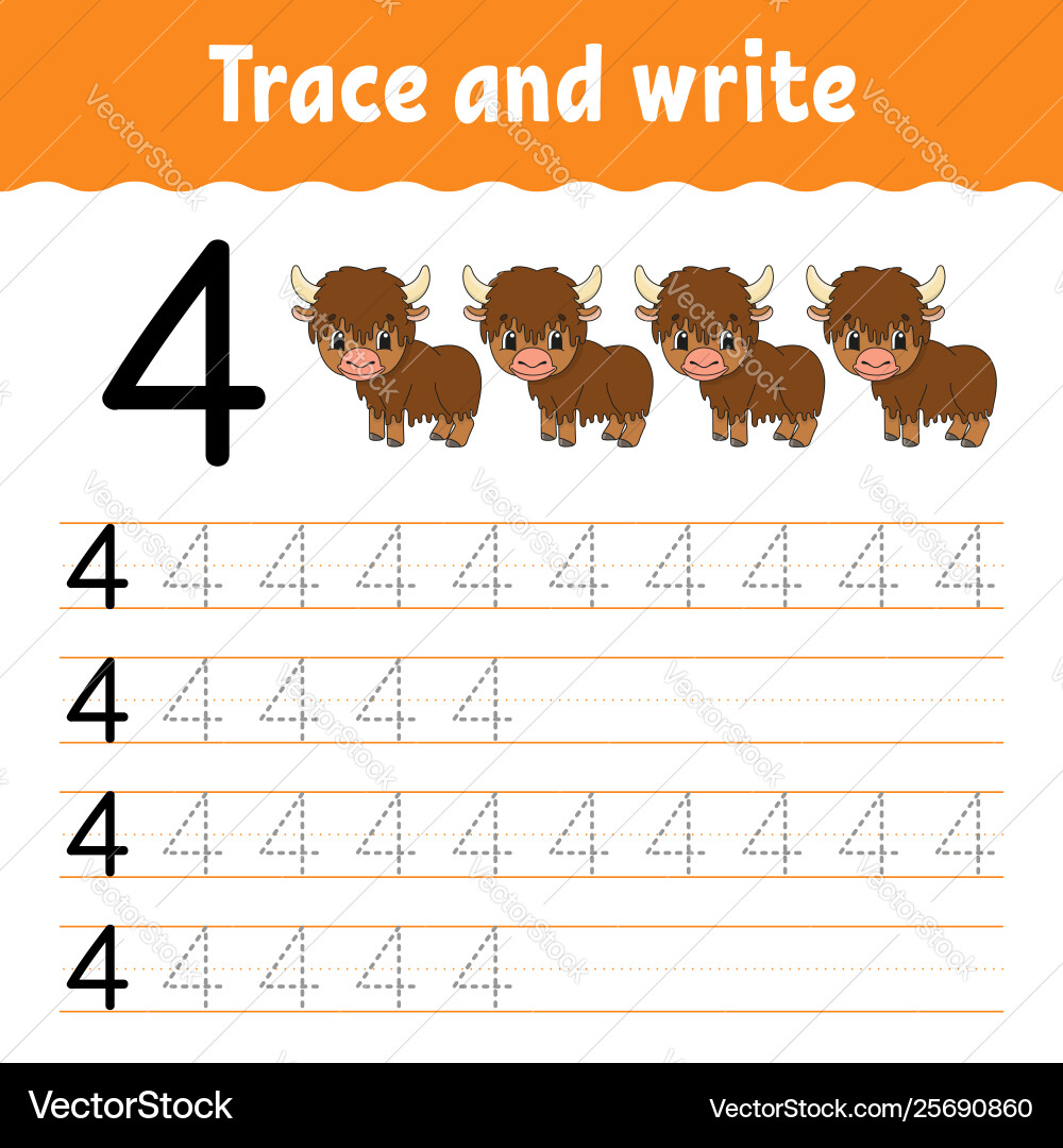 Trace and write handwriting practice learning Trace and write handwriting practice learning vector image