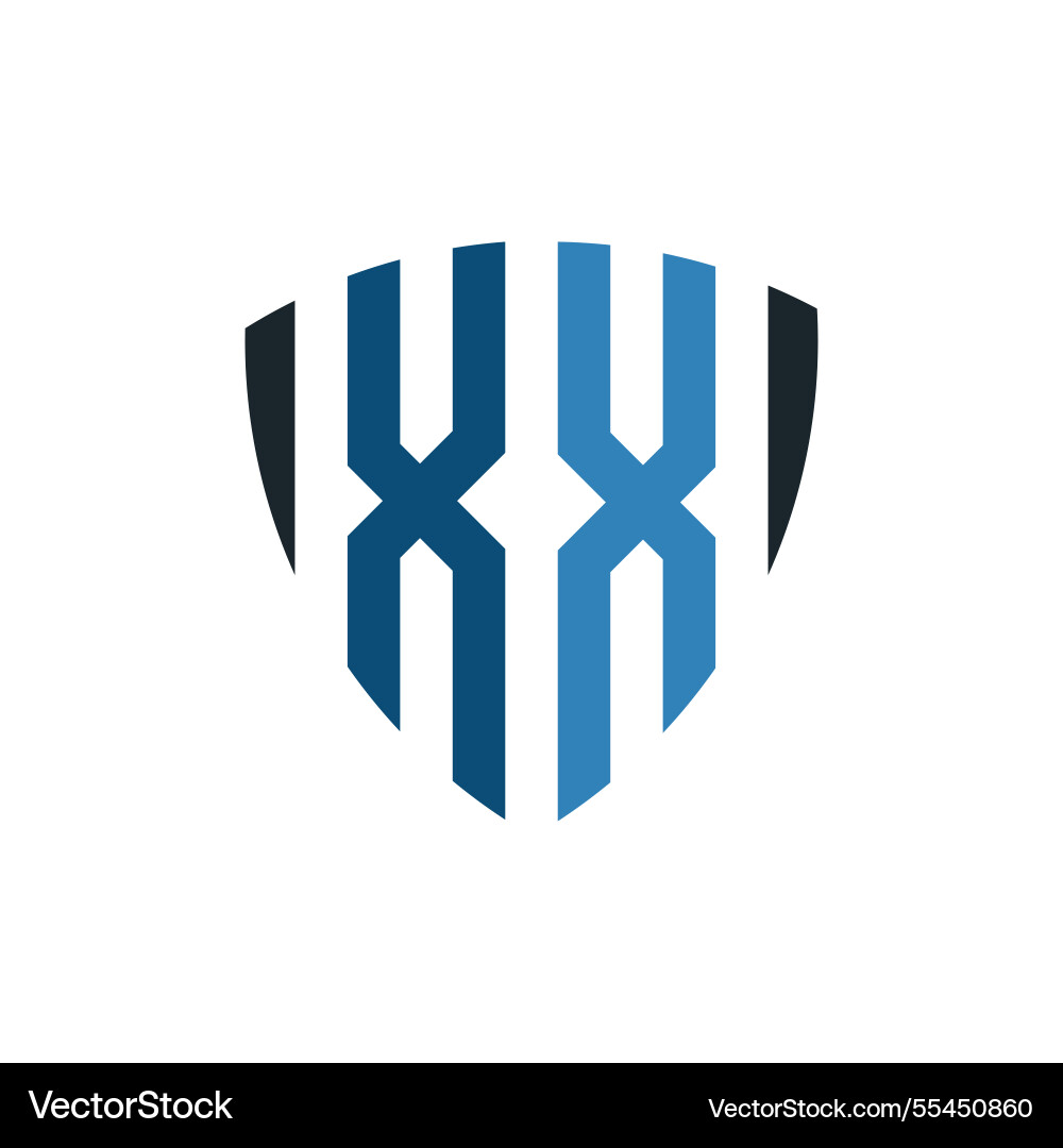 Xx logo monogram with shield shape design template