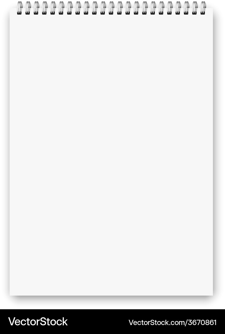 A3 Spiral Lined Notebook Vector Image