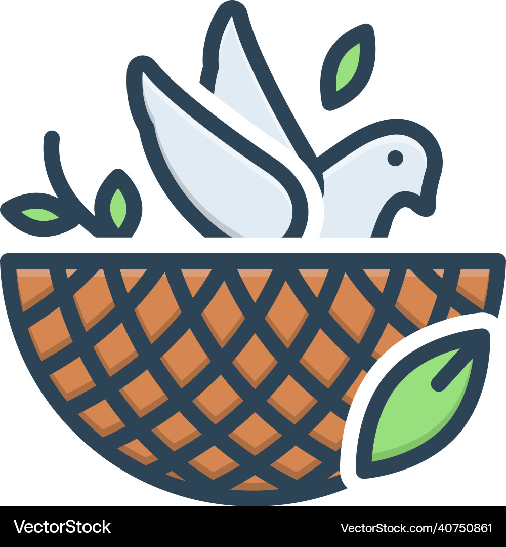 Bird in nest Vector Image