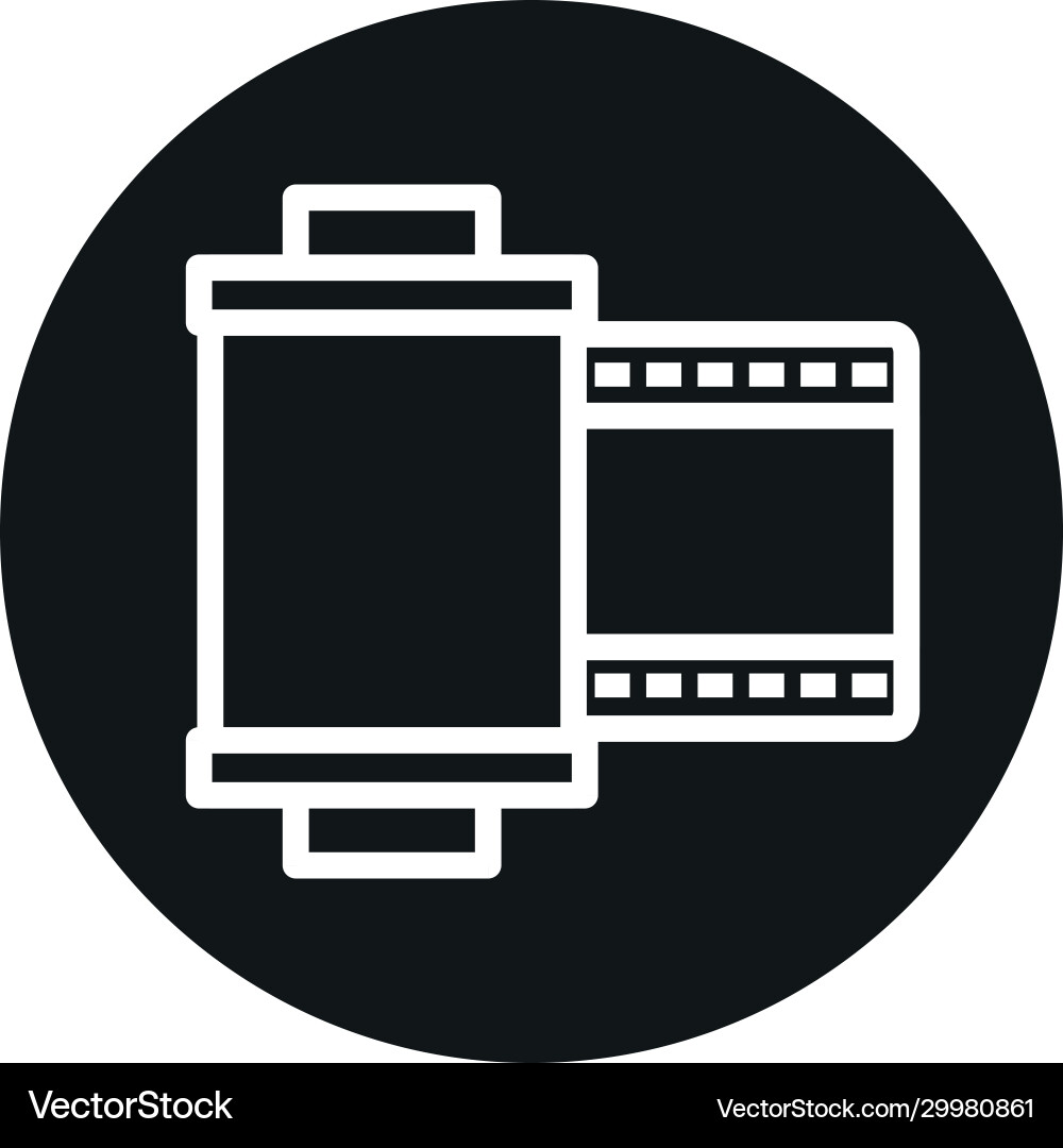 Camera roll line block style icon design vector image