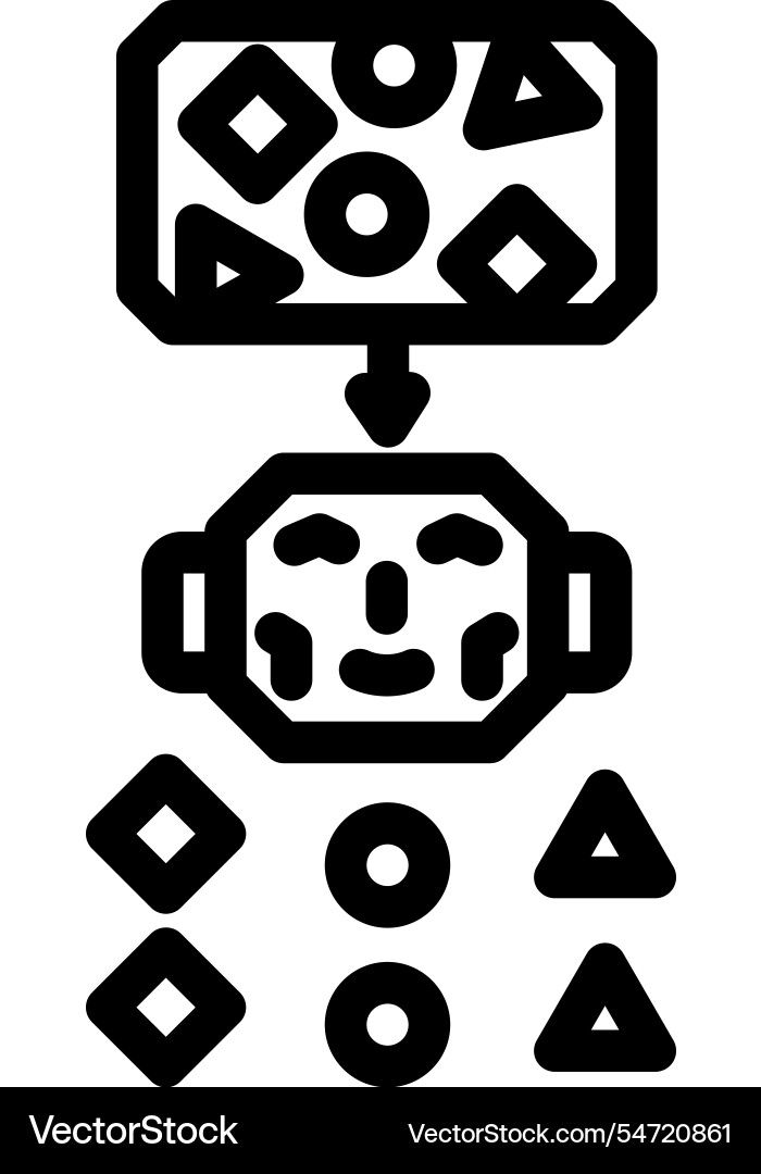 Classification machine learning line icon Vector Image