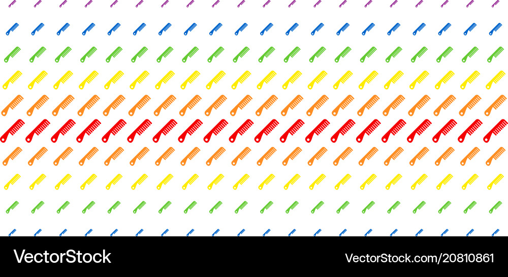 Comb shape halftone spectrum pattern vector image