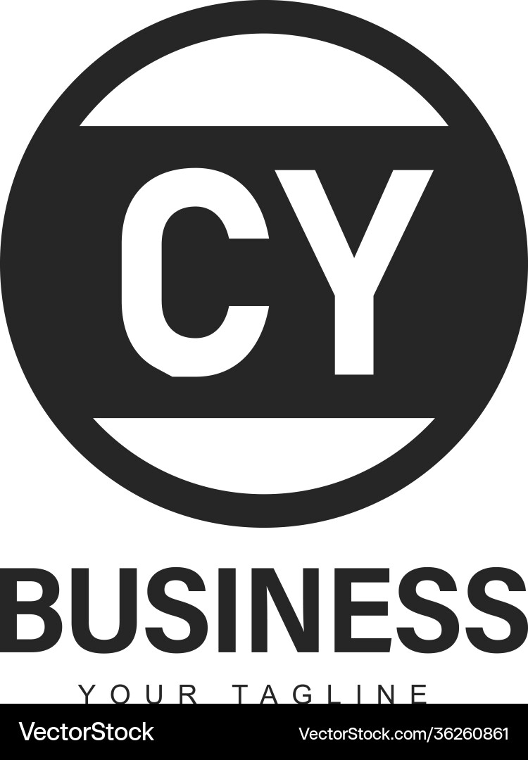 Cy initial a logo design with abstract style vector image