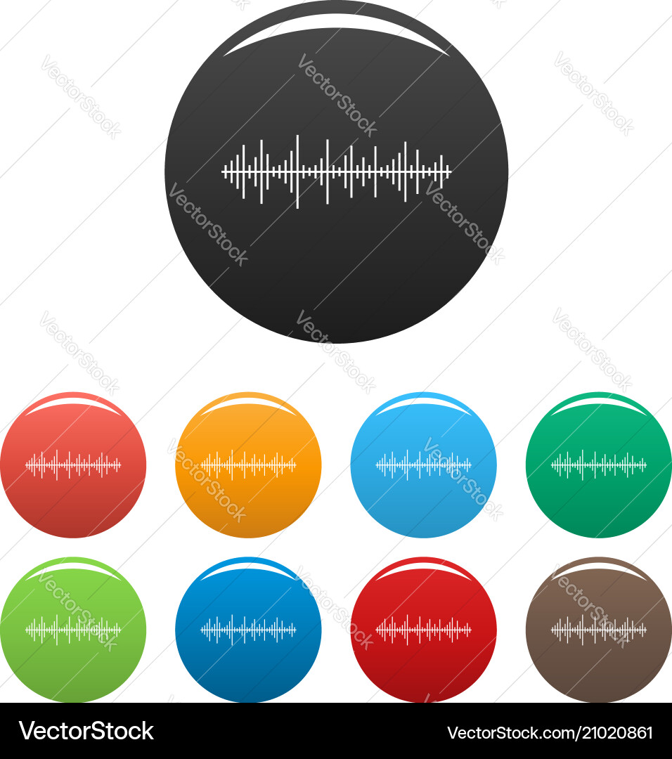 Equalizer effect icons set color Equalizer effect icons set color Vector Image
