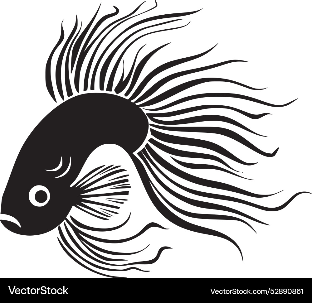 Fish - black and white Vector Image
