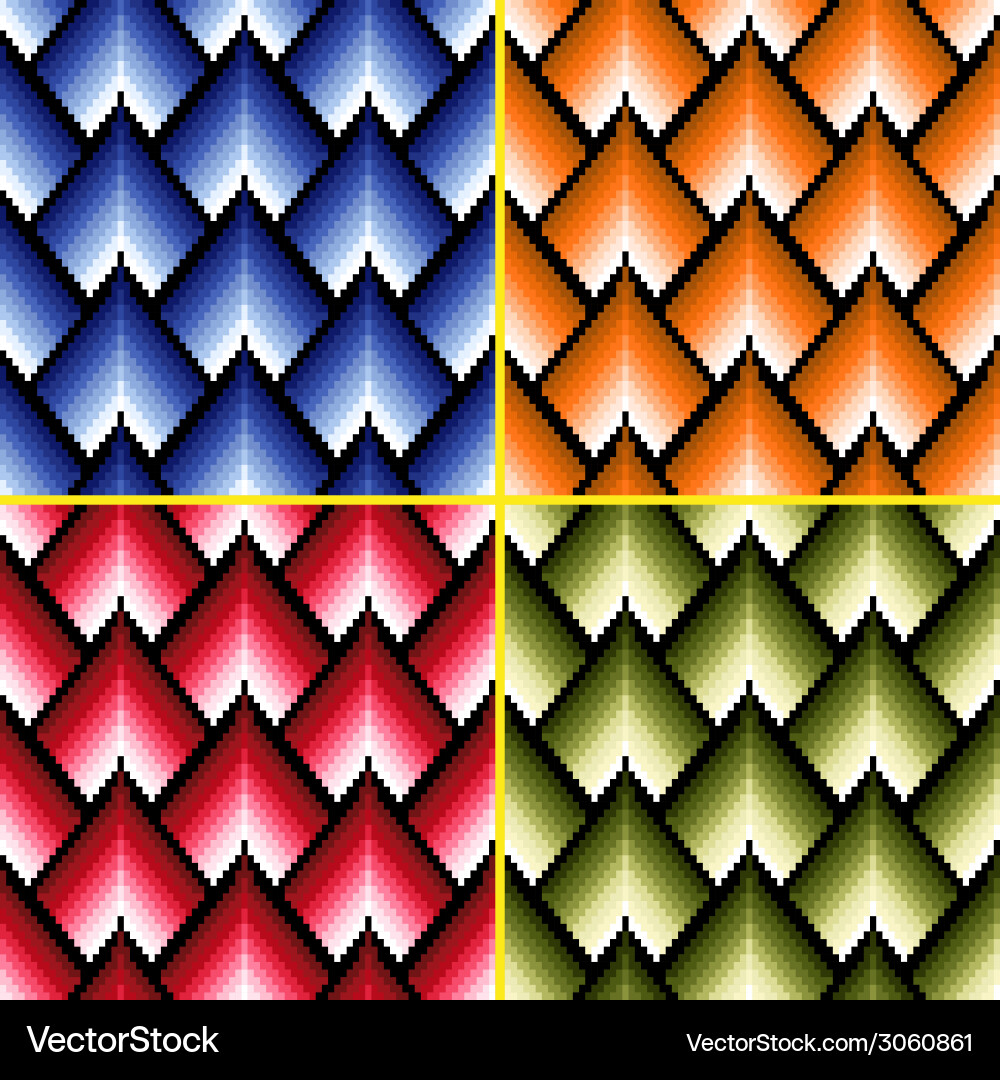 Four seamless patterns with different colors vector image