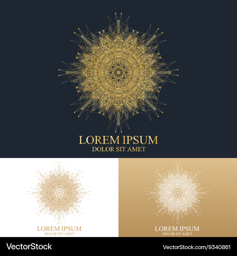 Geometric abstract round form with connected line Vector Image