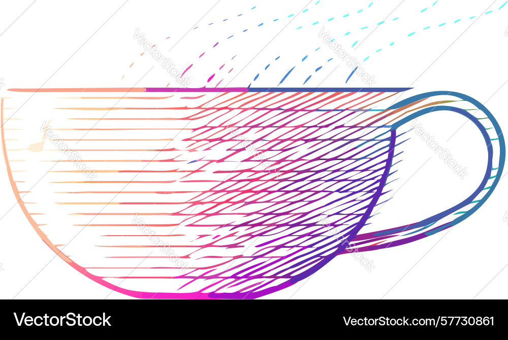 Gradient steaming teacoffee cup design Vector Image