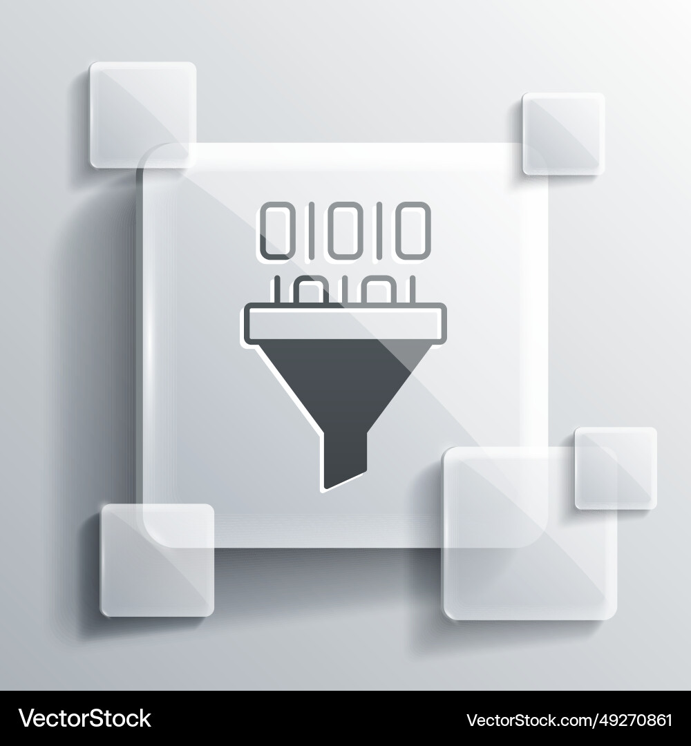 Grey binary code icon isolated on background Grey binary code icon isolated on background vector image