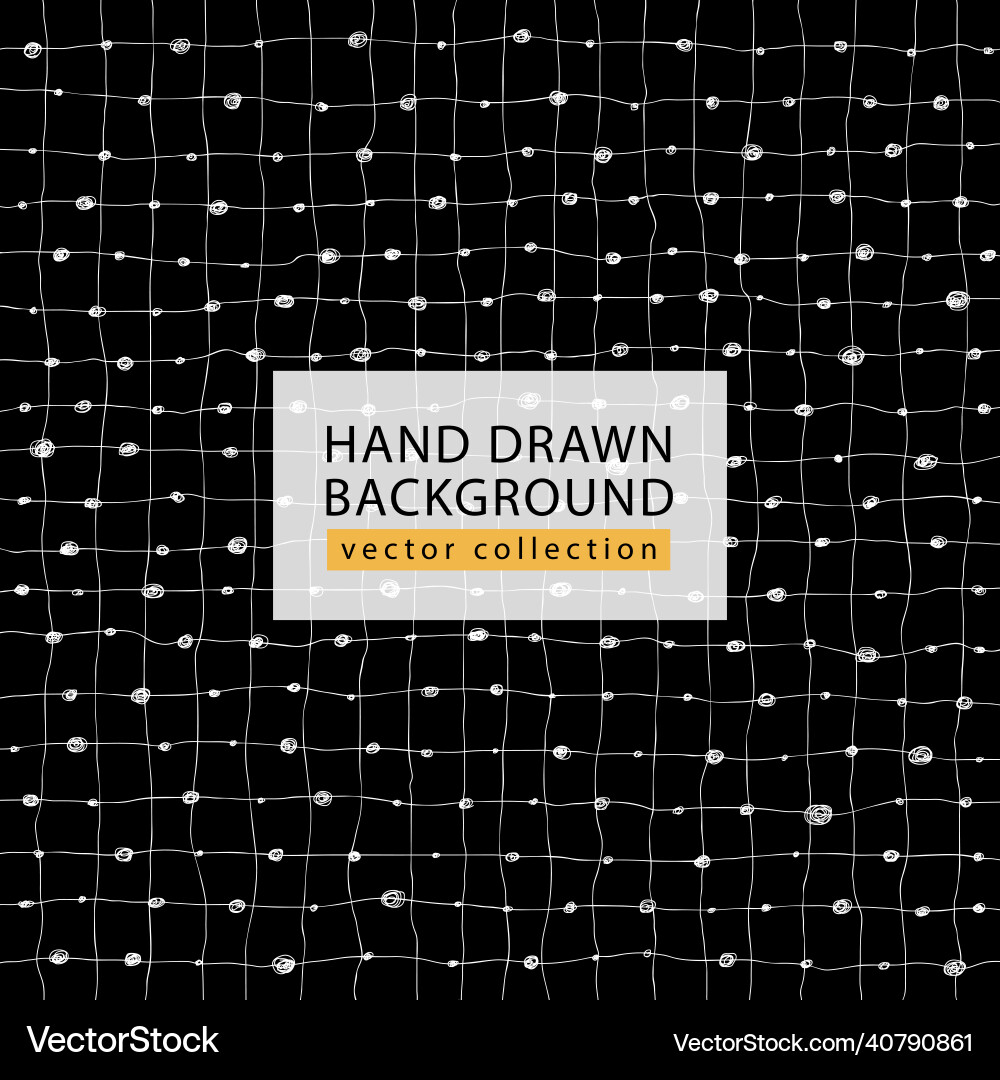 Hand drawn artistic grid pattern with dots thin Hand drawn artistic grid pattern with dots thin vector image