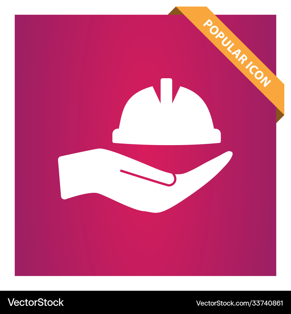 Hardhat with hand icon for web and mobile Hardhat with hand icon for web and mobile vector image