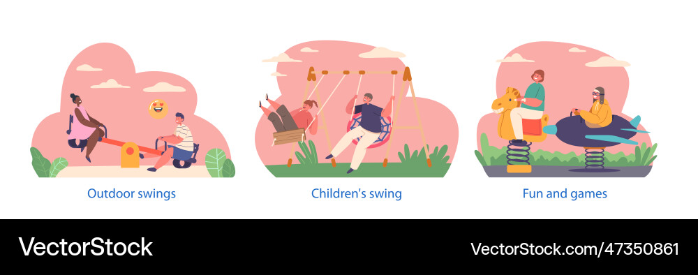 Isolated elements with children characters Isolated elements with children characters vector image
