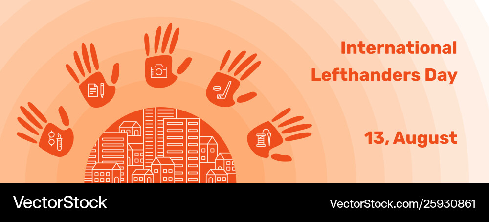 Lefthanders day for web print Lefthanders day for web print vector image