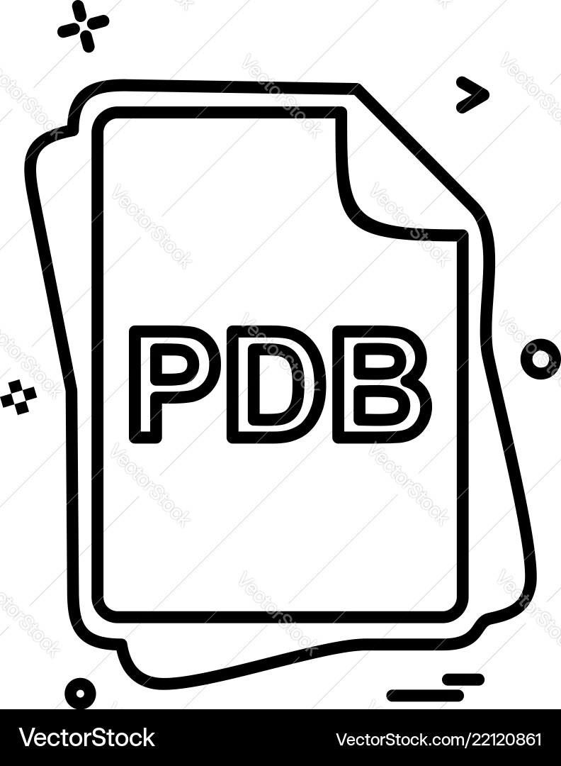 Pdb file type icon design vector image