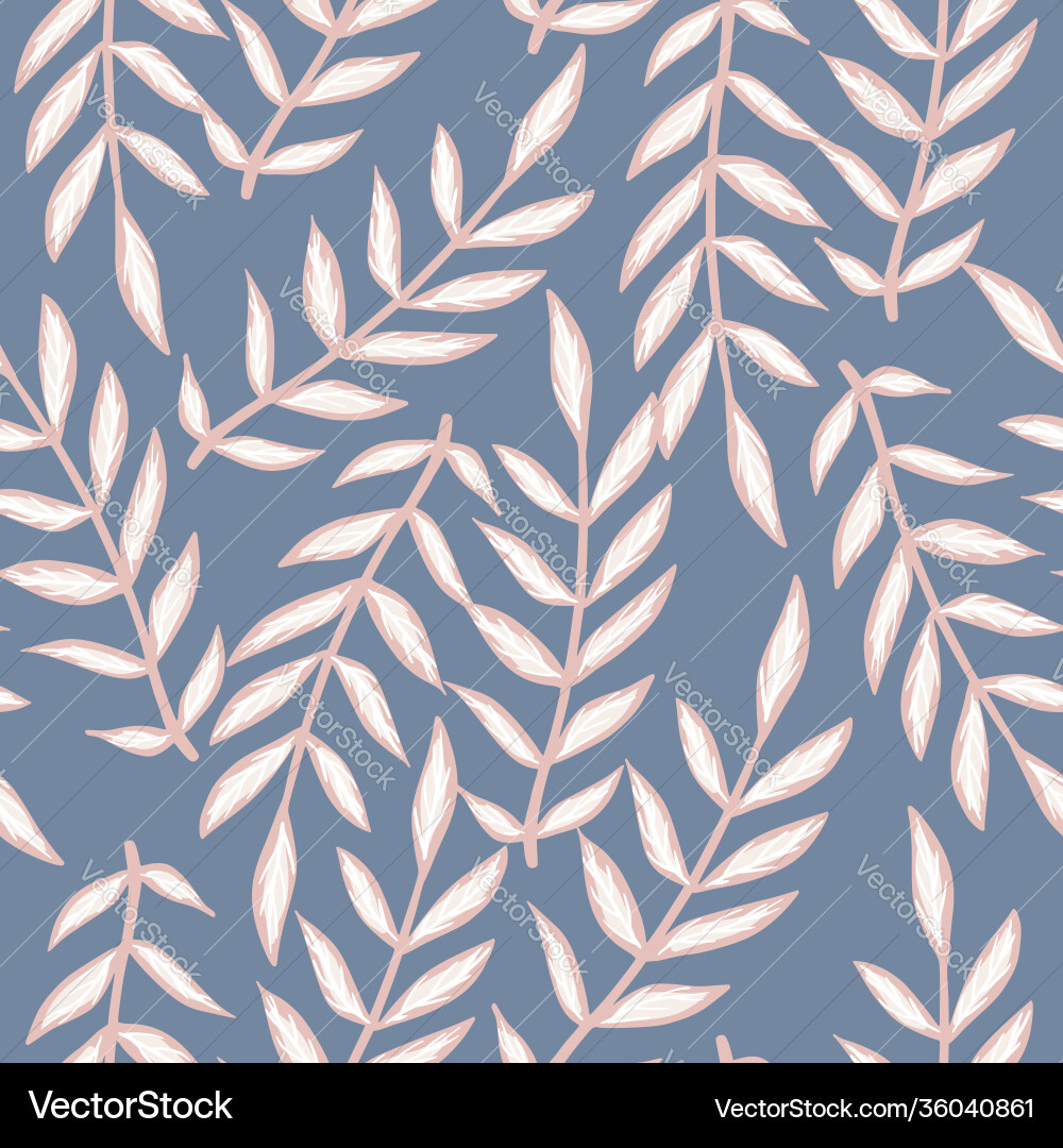 Random nature doodle seamless pattern with leaf Random nature doodle seamless pattern with leaf vector image