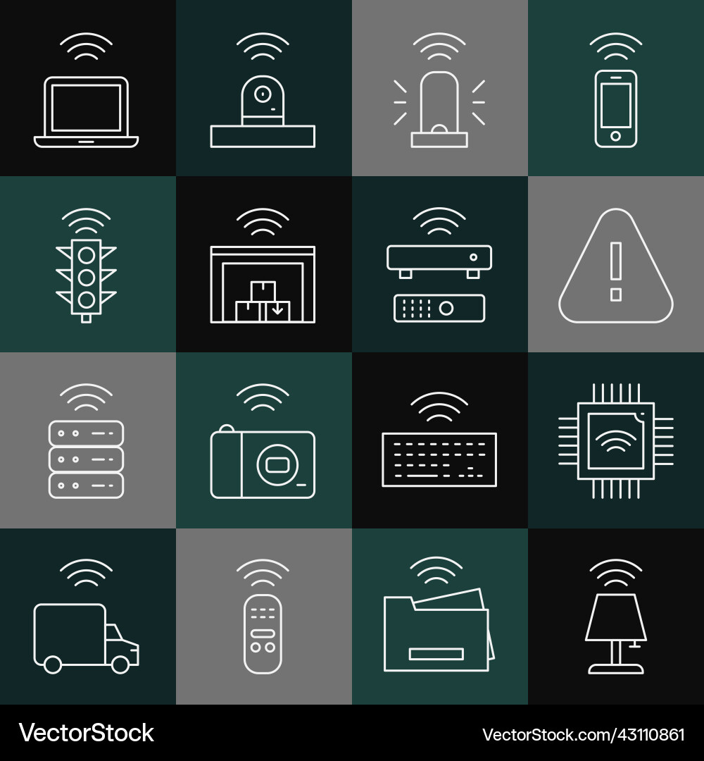 Set line smart table lamp processor Set line smart table lamp processor Vector Image