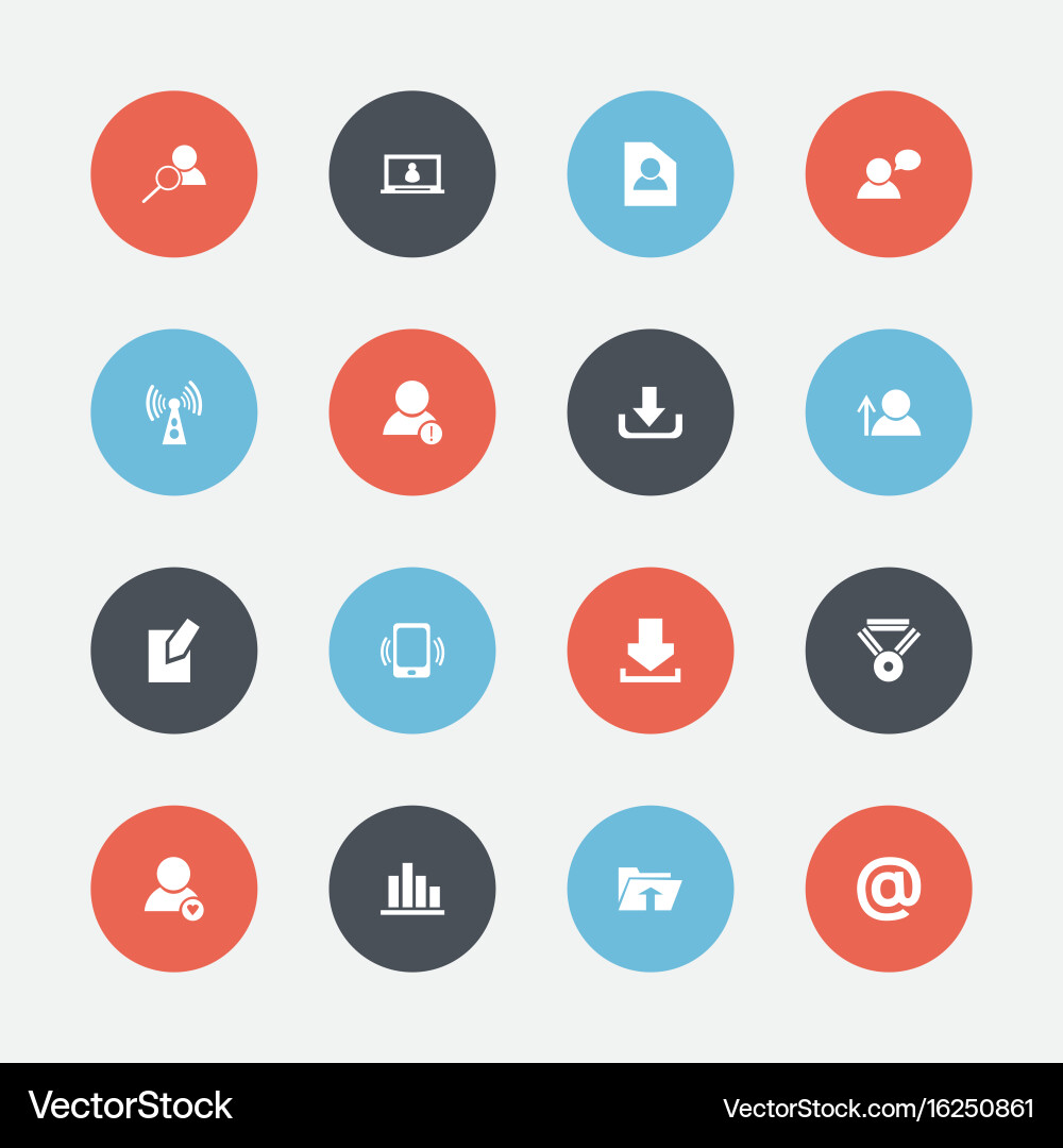 Set of 16 editable network icons includes symbols vector image