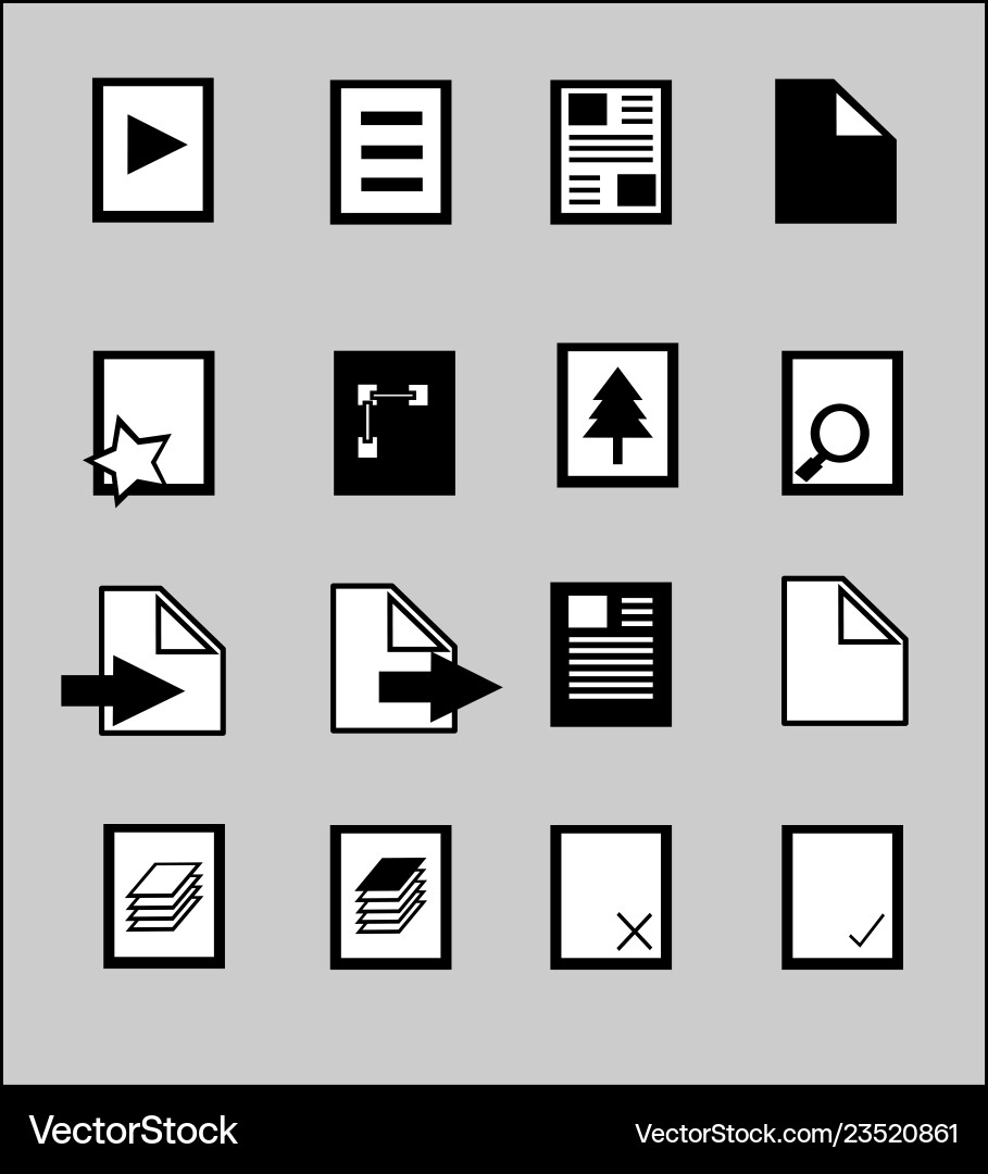 Set of paper and file document vector image