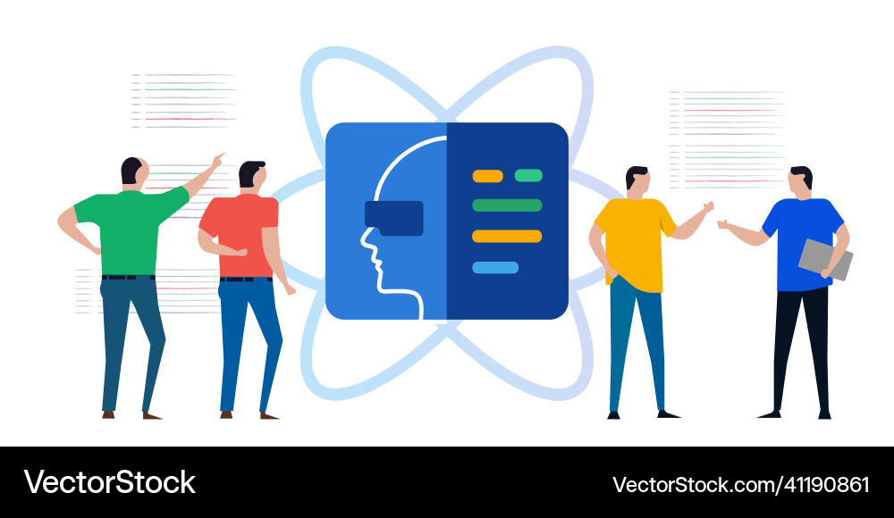 Team von Entwicklersoftware Programmierer Code Codierung vektorbild