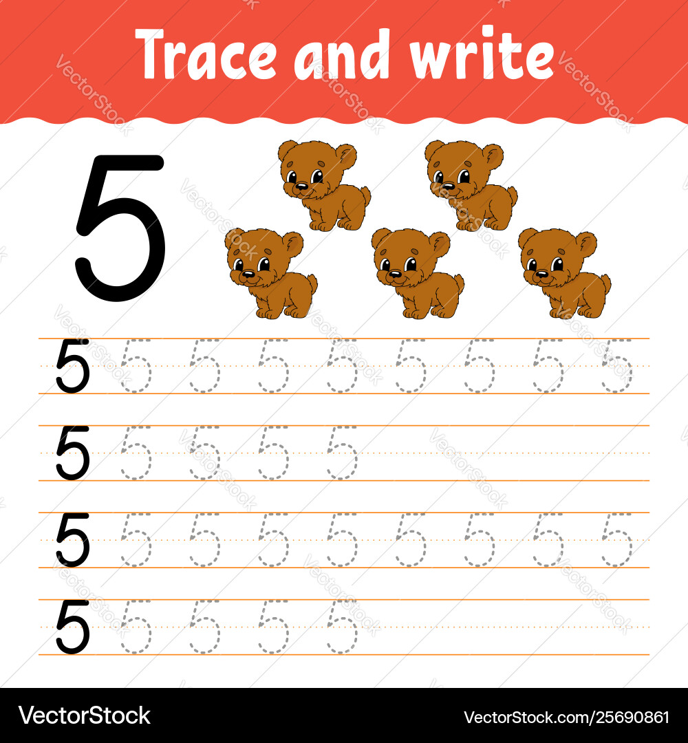Trace and write handwriting practice learning Trace and write handwriting practice learning vector image