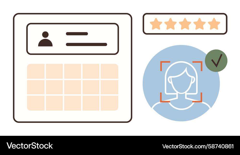 User profile evaluation with face recognition Vector Image