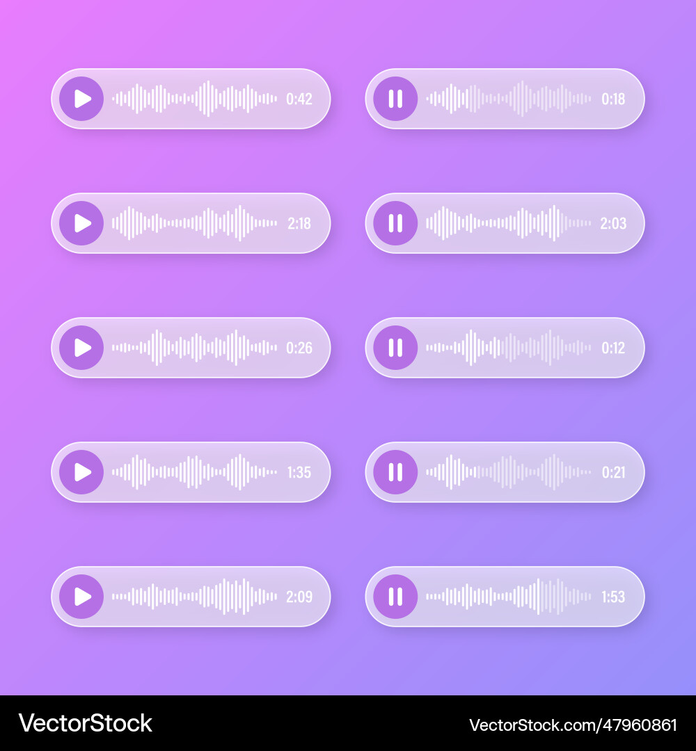 Voice audio message transparent speech bubbles Vector Image