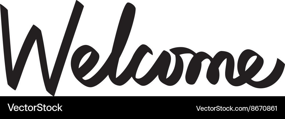 Willkommen Handschrift handgemachte Kalligraphie Vektorbild