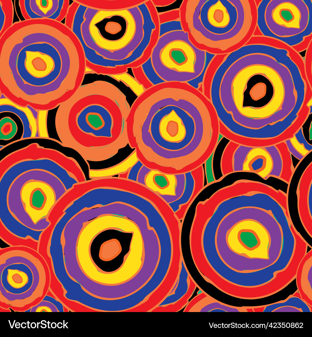 Abstract repeating pattern of colorful circles vector image